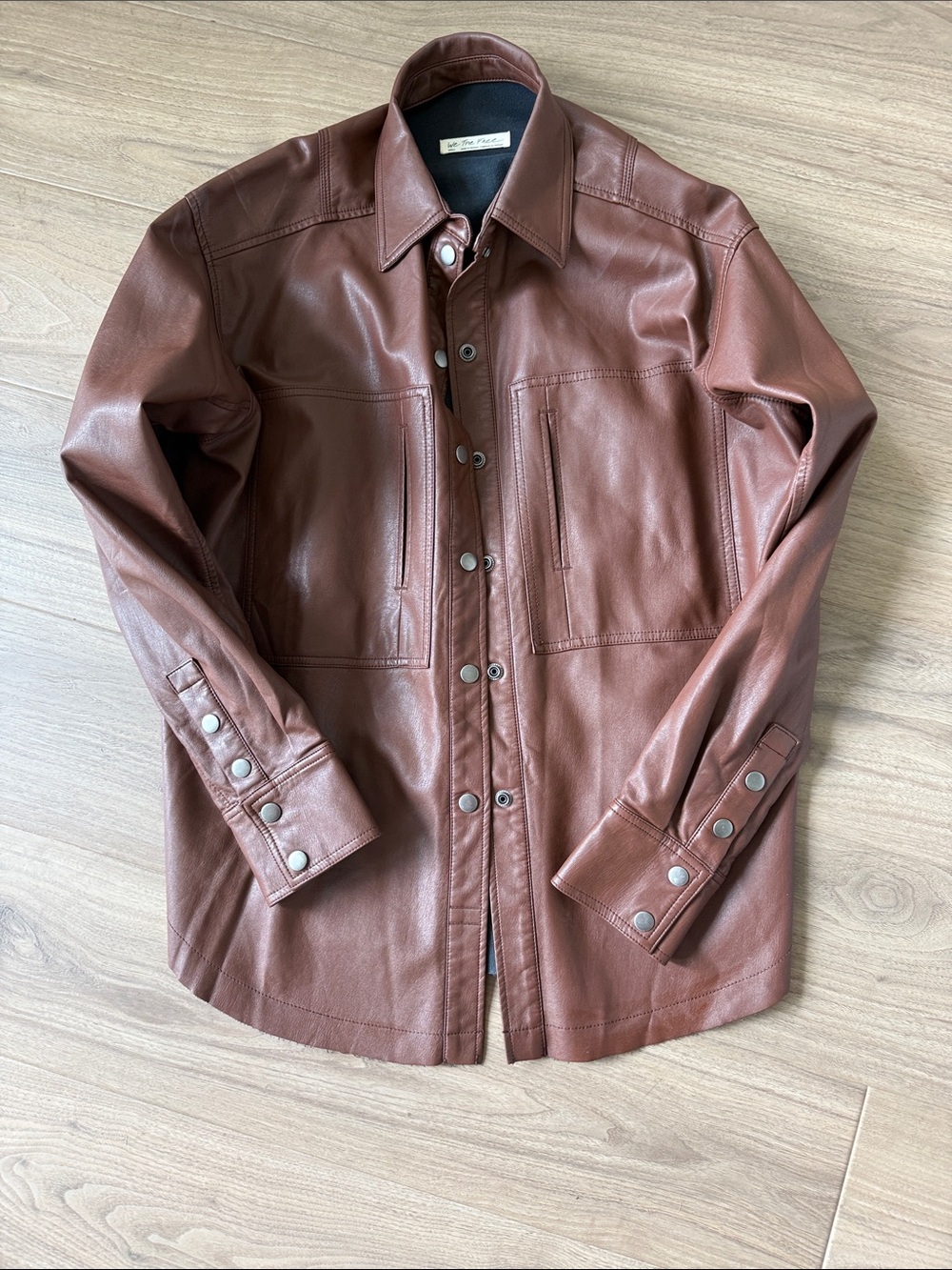 Free People Easy Rider Faux Leather Shacket Small